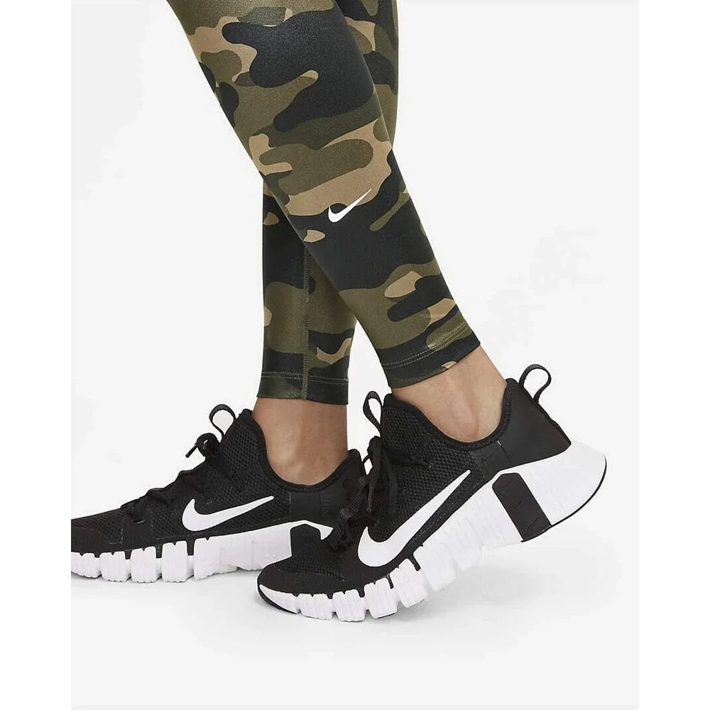 Sz‎ Small Nike One Women's Mid-Rise Camo Leggings Olive White DD4559-222